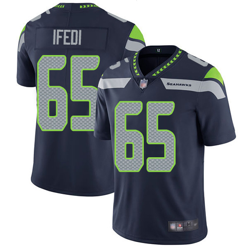 Seattle Seahawks Limited Navy Blue Men Germain Ifedi Home Jersey NFL Football 65 Vapor Untouchable